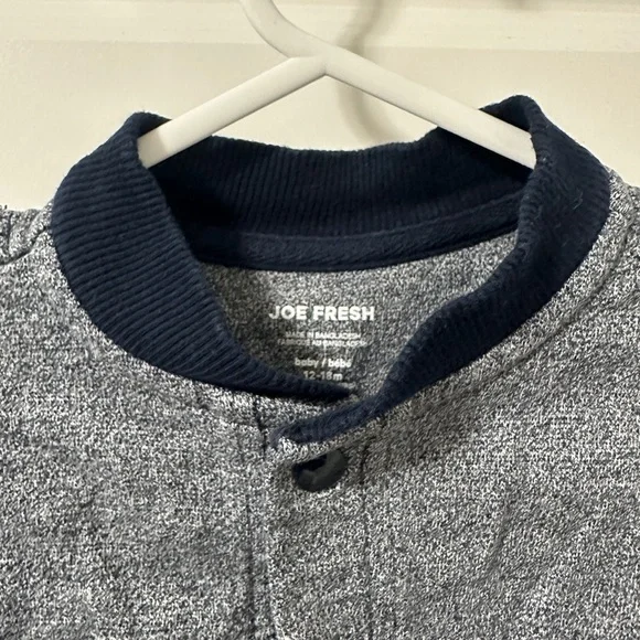 Joe Fresh Navy Blue Bomber Jacket Button Up Size 12-18 months Toddler Baby - Picture 5 of 7